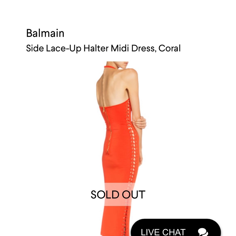 BALMAIN Side Lace-Up Black Halter Midi
Dress. - Picture 2 of 12